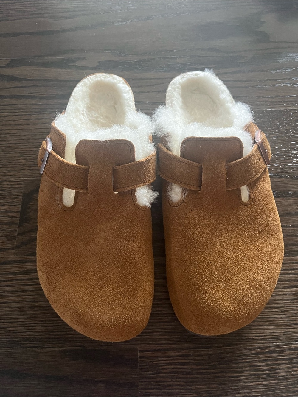 Birkenstock Shearling-Lined Suede Clogs - Brown Mink Women’s size 39